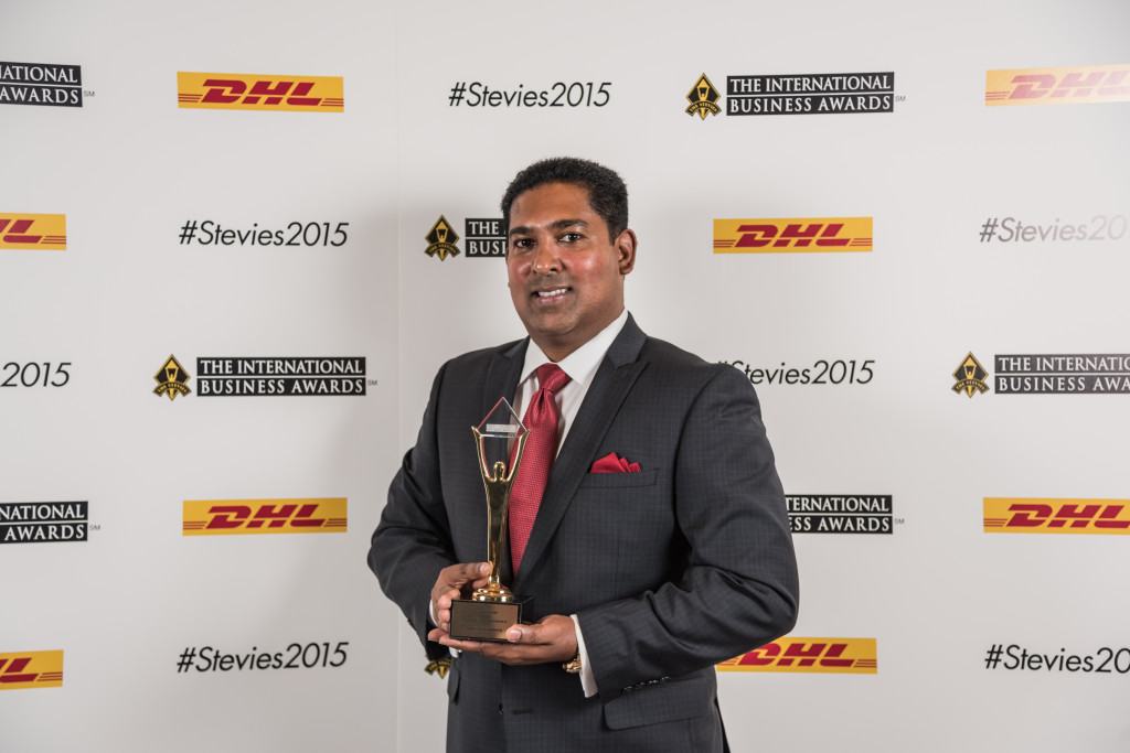 Shan Halamba CEO of RIOCOCO wins Stevie Gold Award