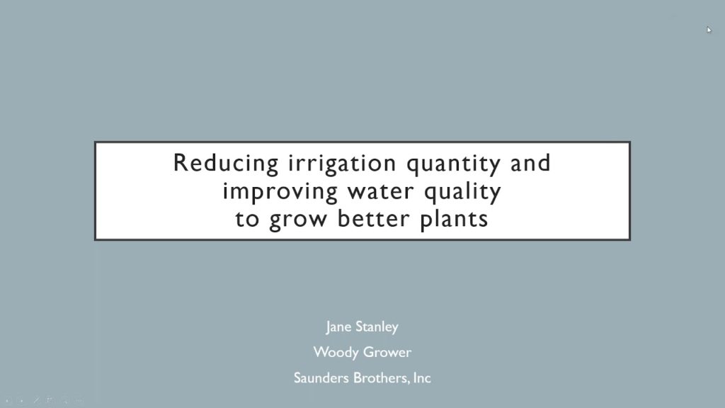 Reducing irrigation quantity and improving water quality to grow better plants
