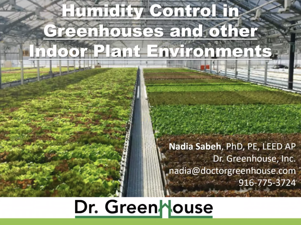 Humidity control in greenhouses and other indoor plant environments