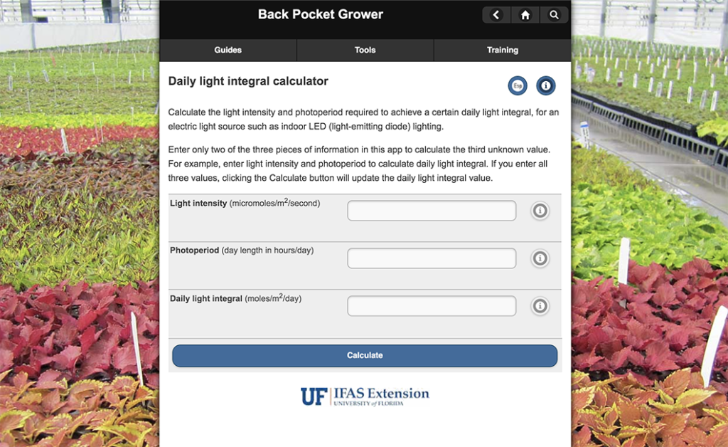 New Daily Light Integral app and training videos from UF/IFAS Extension Greenhouse Training Online