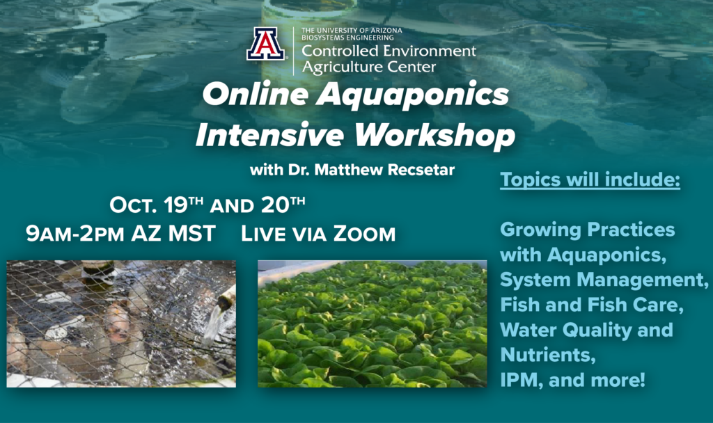 Online Aquaponics Intensive Workshop by the University of Arizona is right around the corner