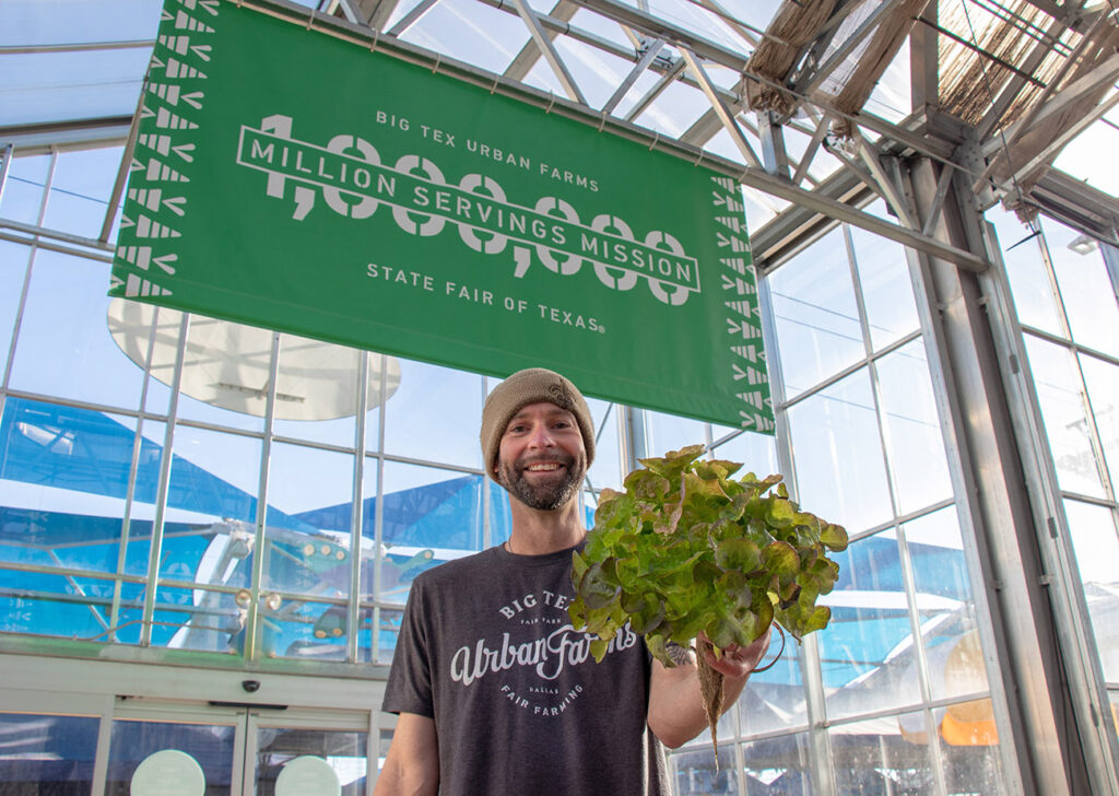 How did Big Tex Urban Farms use hydroponics to achieve its Million Servings Mission?