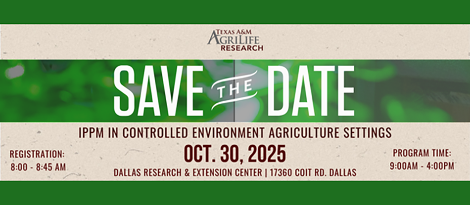 October 30th in Dallas, TX: IPPM for Controlled Environment Agriculture Settings