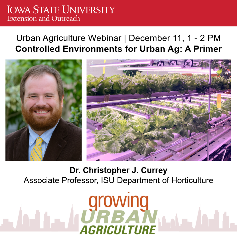 Dec. 11th Urban Ag Webinar: Learn the Basics of Hydroponics and Controlled Environments